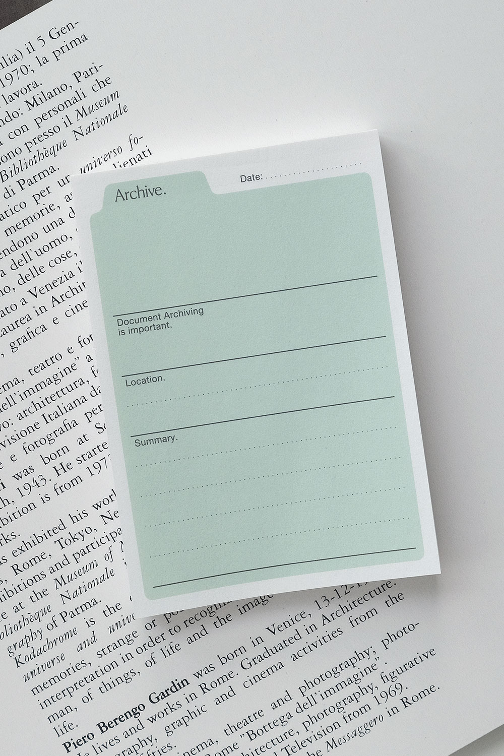 Archive Notepad - Mint